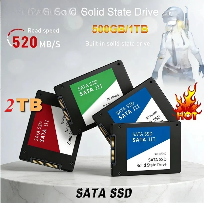 Original SATA Portable External SSD Hard Drive 3 Interface High Speed Large Capacity Storage for Laptops Desktops Phones