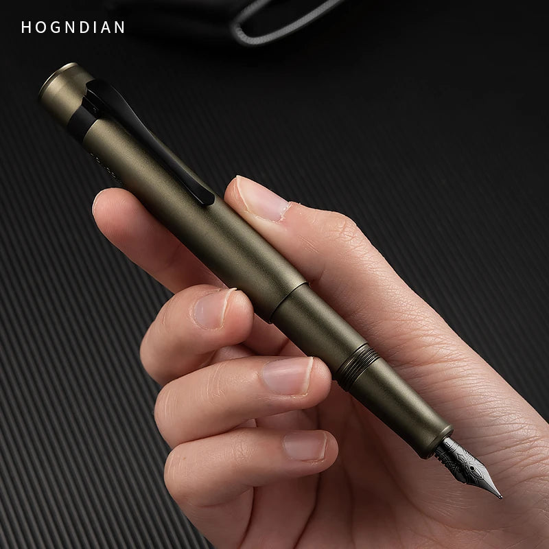 LT Hongdian Short Metal Pocket Fountain Pen Cartridge System Luxury Gift Box Stylish Business Student Calligraphy Pen M2