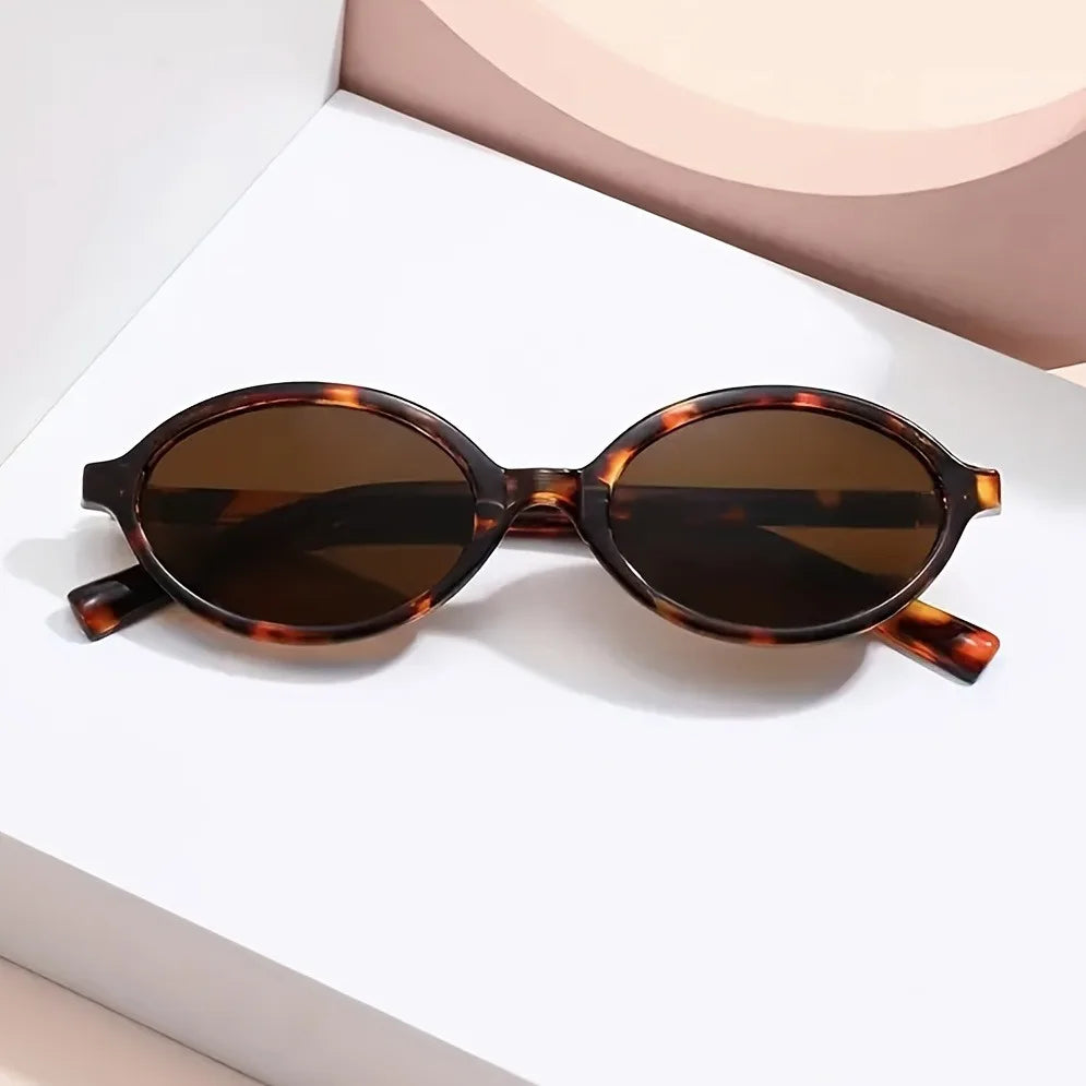 Y2K Style Oval Women'S Glasses Small Frame Fashionable Vintage with Decorate Function for Women Men