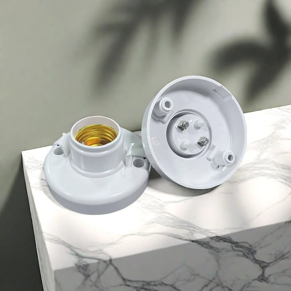 1-6PCS E27 Screw Cap Socket White Ceiling Light Lamp Bulb Fixing Base Stand Light Bulb Holder Lamp Socket For Ceiling Fan