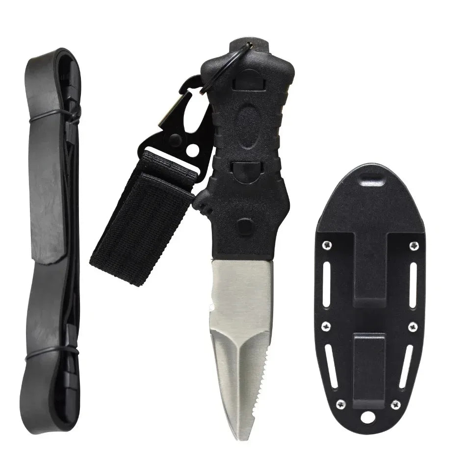 Outdoor Water Rescue Knife Spearfishing Diving Knife Stainless Steel Dive Tool Rope Cutter