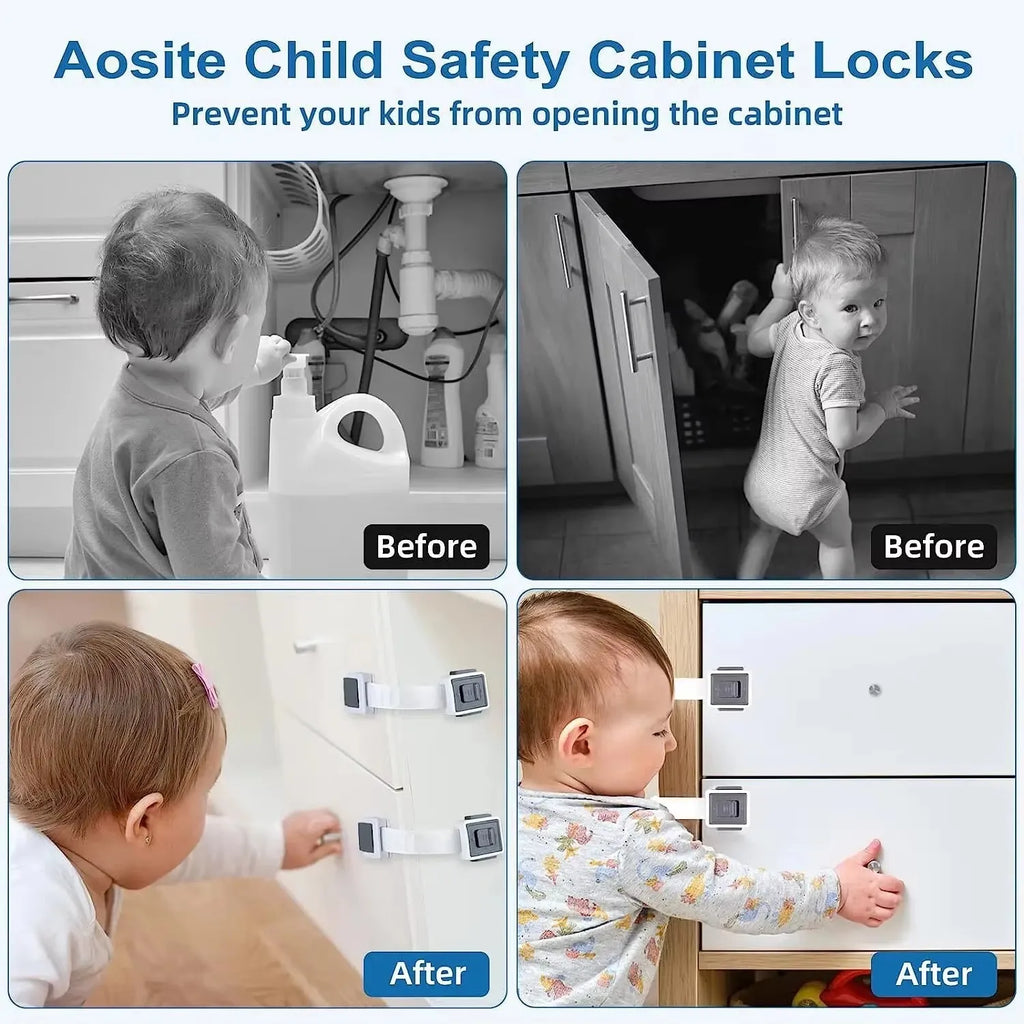1Pc Child Safety Lock Baby Drawer Lock Child Anti-opening Cabinet Door Refrigerator Lock Buckle Baby Anti-pinch Safety Buckle