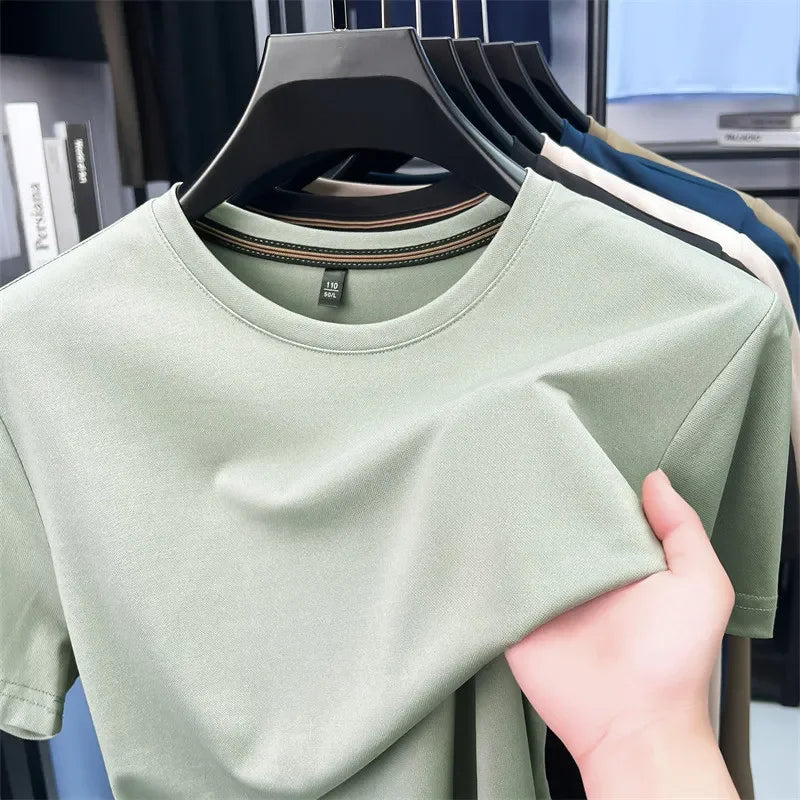 2025 New Men's Korean Casual Short Sleeved Round Neck T-shirt Summer Fashionable and Comfortable Versatile Top